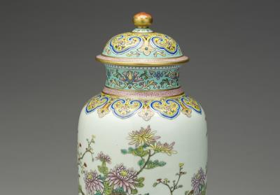 图片[2]-Covered jar with chrysanthemum and quails decoration in  fen-ts’ai enamels, Ch’ien-lung reign (1736-1795), Ch’ing dynasty-China Archive